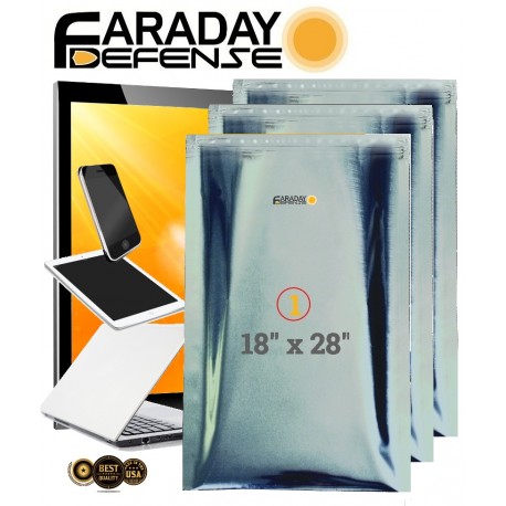 Faraday Defense 3pc 18x28 XX-Large Multi-Use ESD/EMP 7.0mil Faraday Bag